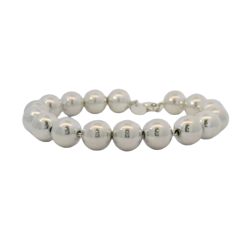 Tiffany & Co HardWear Collection 925 Sterling Silver Ball 10mm Bead Bracelet 7.5"