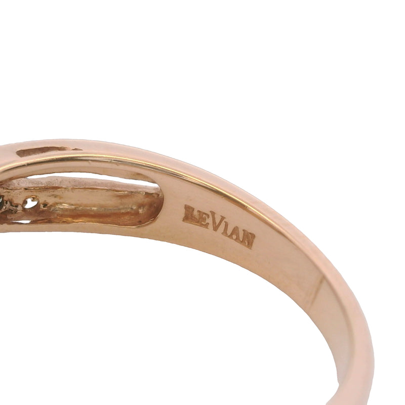 Le Vian 14kt Rose Gold Twist Band Checkerboard Amethyst Solitaire Ring with Diamonds Size 7