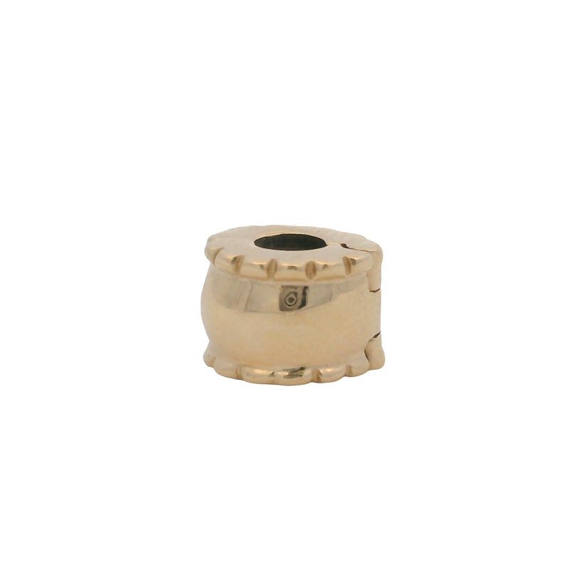 Pandora Solid 14kt Yellow Gold Beveled Edge Spacer Clip Charm (2)