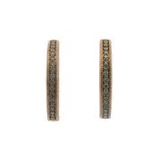 LeVian 14kt Rose Gold and Brown Diamonds Milgrain 1" Diameter Hoop Earrings