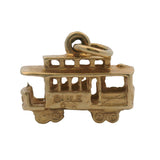 Vintage Solid 14kt Yellow Gold Cable Car Trolley Dangle Charm