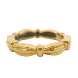 Vintage Tiffany & Co Solid 18kt Yellow Gold Fluted Scalloped Signature Band Ring Size 6