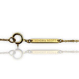 Kendra Scott Shannon Solid 14k Yellow Gold Collar Necklace with 5 Diamond Stations Adjustable Chain 16-18"