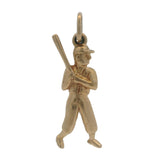 Vintage Solid 14kt Yellow Gold Baseball Batter Player Sports Charm