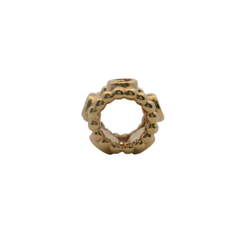 Charm separador de fila de rosas de oro amarillo macizo de 14 kt de Pandora (2 unidades)