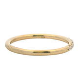 Solid 14kt Yellow Gold Dainty 6 Diamond 1.6mm Wide "Pa' Siempre" Forever Band Ring Size 6