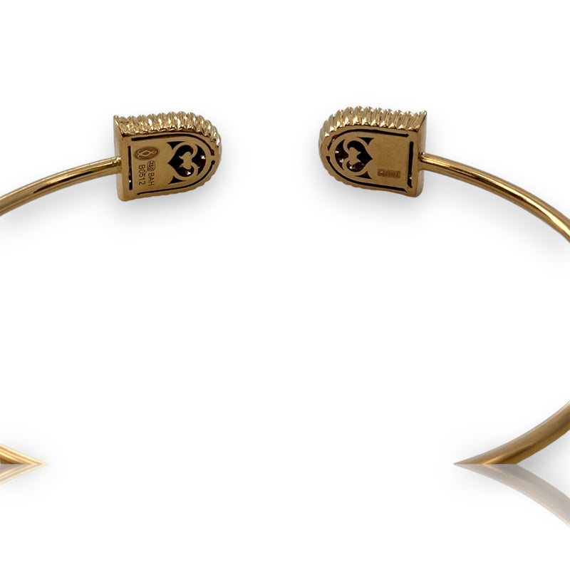 Devji Aurum Malachite and Diamond Thin Flex Cuff Bracelet in 18kt Rose Gold