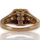 KALLATI Jewelry Solid 14kt Rose Gold Princess Cut Diamond Cluster Ring with Round Cut Diamond Halo Wedding Engagement Size 6.5