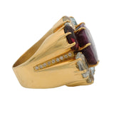 H. STERN & DVF Solid 18kt Yellow Gold Ruby, Tourmaline, Aquamarine, Quartz & Diamond Cocktail Ring Sz 11