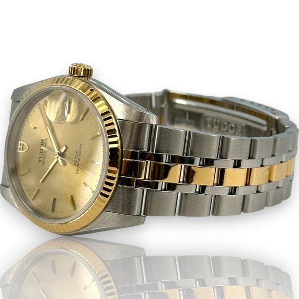Tudor Prince Oysterdate 74033 1997 Two Tone 34mm Inscribed Watch
