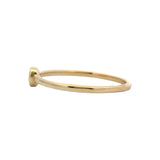 Solid 14kt Yellow Gold Bezel Set Dainty 0.10ct Diamond Solitaire Ring Size 4.25
