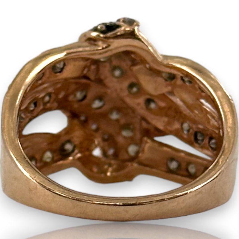 Kay Jewelers 10kt Rose Gold LeVian-style Brown and White Diamonds Crossover Statement Ring Size 6.75