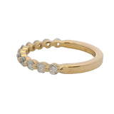 Solid 18kt Yellow Gold and 2-Prong Set 0.44ctw Diamond Half-Eternity Wedding Band Ring Size 5
