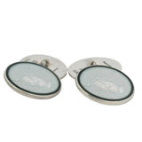 Tiffany & Co 925 Sterling Silver and Enamel Rare Blue Grasshopper Oval Cufflinks
