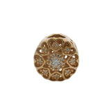 Pandora Shine Solid 14kt Yellow Gold and CZ "Hearts of Gold" Round Flower Spacer Charm