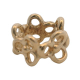 Pandora Retired 14kt Yellow Gold Trinity Flower Floral Spacer Bracelet Charm