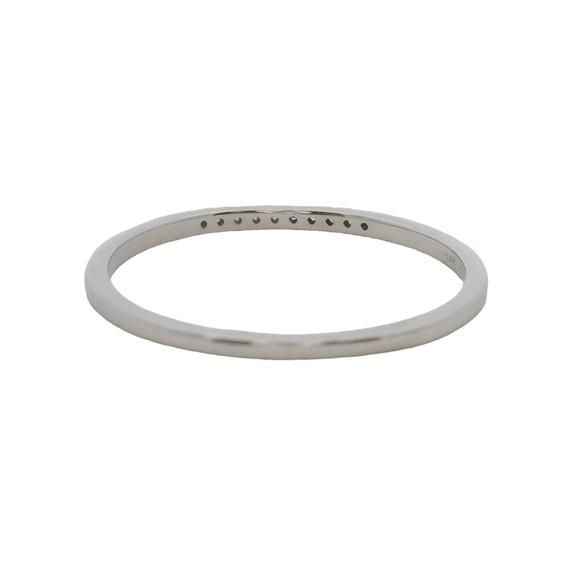14kt White Gold and Diamond Small Dainty 1.2mm Stackable Wedding Band Ring Size 6.5