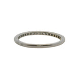 Solid 14kt White Gold and Round Diamond Line Half-Eternity Band Wedding Ring Size 8