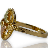 Vintage 10kt 417 Tri Color Gold Grape Vine Leaf Ring Size 5.5