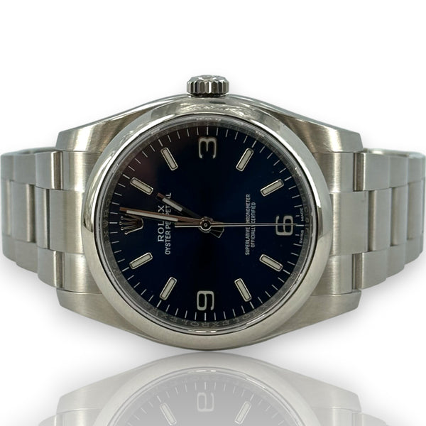 Rolex Oyster Perpetual 36mm Stainless Steel Blue Dial 116000 B&P Watch