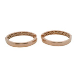 LeVian 14kt Rose Gold and Brown Diamonds Milgrain 1" Diameter Hoop Earrings