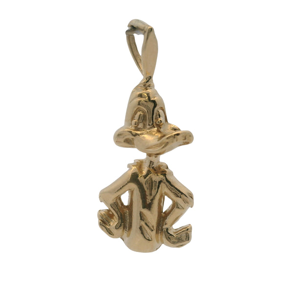 Vintage 1990s Warner Brothers Solid 14kt Yellow Gold Daffy Duck Charm