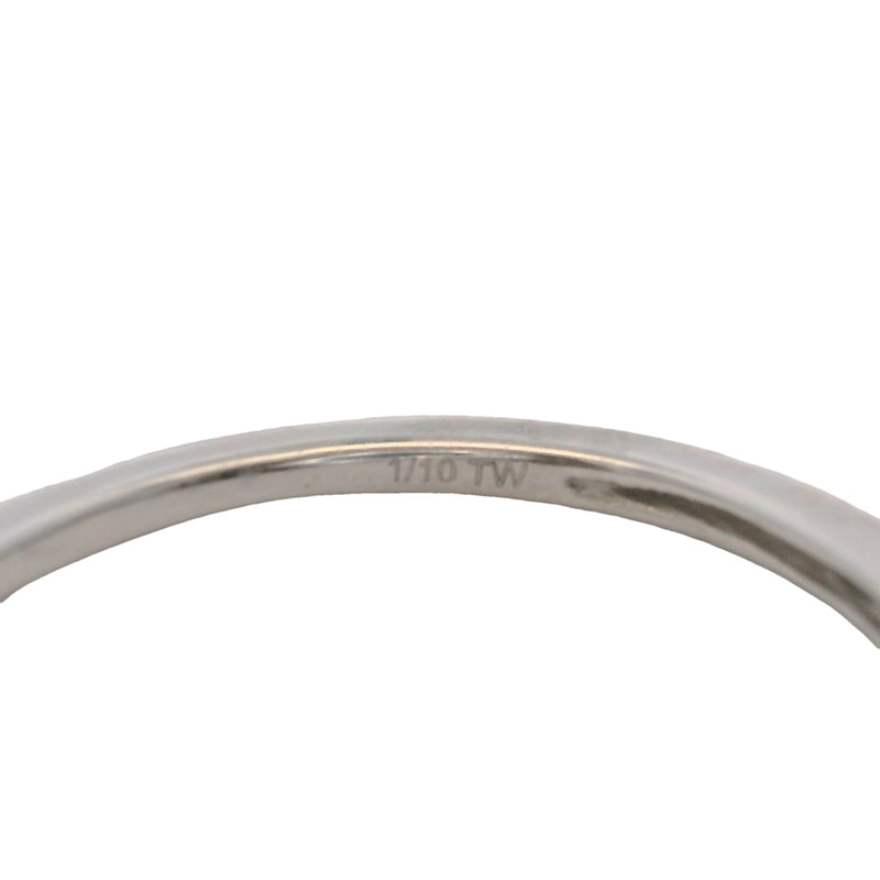 10kt White Gold and Diamond Thin Dainty 1.6mm Stackable Wedding Band Ring Size 7