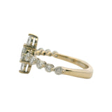 Solid 18kt White Gold and 1.33ctw Diamond Cross Half Eternity Statement Ring