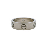 Cartier 18kt 750 White Gold Classic Model 6mm Love Ring with 3 Diamonds Size 61 9.5