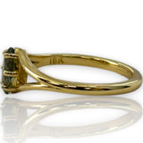 Marquise Green Tourmaline Dainty Solitaire Fashion Ring 18kt Yellow Gold