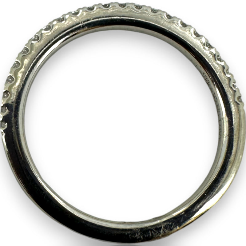 Vera Wang Love Collection Solid 14kt White Gold and 1/4ctw Diamond Half Eternity Band Ring Size 6.75