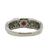 Vintage Roberto Coin Italian Solid 18kt White Gold and Diamond Cluster Woven Ring Size 6