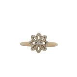 Pandora Solid 14kt Yellow Gold and Cubic Zirconia Lace Botanique Ring Size 7.5