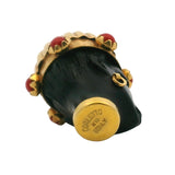 Vintage Corletto Solid 18k Yellow Gold Ebony Wood Coral Blackamoor Charm Pendant