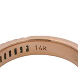 Solid 14kt Rose Gold Baguette Cut CZ Half-Eternity 4.4mm Band Ring Size 6.5