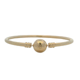 Pandora Moments Solid 14kt Yellow Gold Bangle Bracelet 6.7"