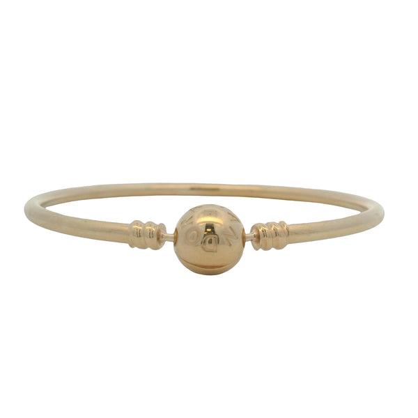 Pandora Moments Solid 14kt Yellow Gold Bangle Bracelet 6.7"