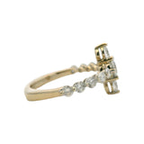 Solid 18kt White Gold and 1.33ctw Diamond Cross Half Eternity Statement Ring