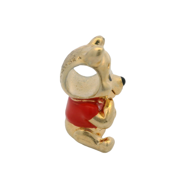 Charm espaciador de Winnie The Pooh de Pandora x Disney en plata de ley 925 bañada en oro de 14 kt