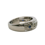 Vera Wang Love Collection Men's Channel Set 1ctw Diamond and Sapphire 7.7mm Wide Band Ring Size 10
