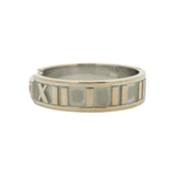 Retired Rare Tiffany & Co Atlas 3 Diamond 0.12ctw Roman Numeral Band Ring Size 8.5
