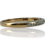 Channel Set Diamond Wedding Anniversary Band Ring White Yellow Gold 14k 585 Size 6