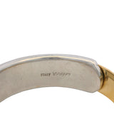 Baraka Italian Solid 18kt Yellow and White Gold Men's Solitaire 0.15ctw Diamond Industrial Band Ring Size 13.5