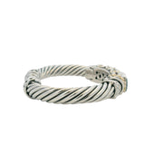 Samuel Benham Sterling Silver and 14kt Yellow Gold Black Opal Aggregate Cable Cuff 6" Bracelet