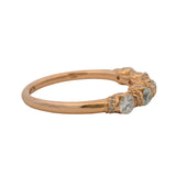 Solid 18kt Rose Gold and Diamond Half-Eternity Intricate Design Wedding Band Ring Size 6.5