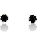 EFFY Jewelry 14kt Solid White Gold Bezel Set Onyx 7.5mm Stud Earrings