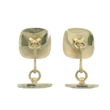 1930s Art Deco Solid 14kt Yellow Gold Geometric Pattern Cufflinks