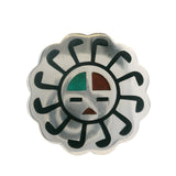 Bell Trading Post Solid 925 Sterling Silver Enamel Inlay Sunface Ring Size 8