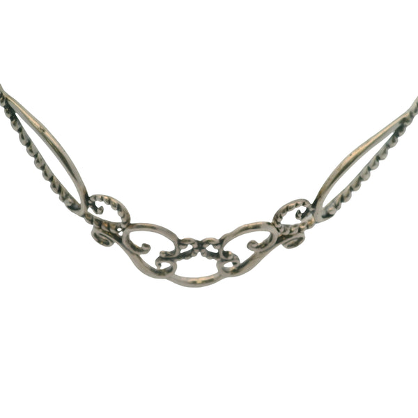 Carolyn Pollack Relios Collection 925 Sterling Silver Open Scroll Necklace with 2-Length Extender 17-21"