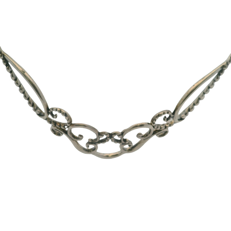 Carolyn Pollack Relios Collection 925 Sterling Silver Open Scroll Necklace with 2-Length Extender 17-21"